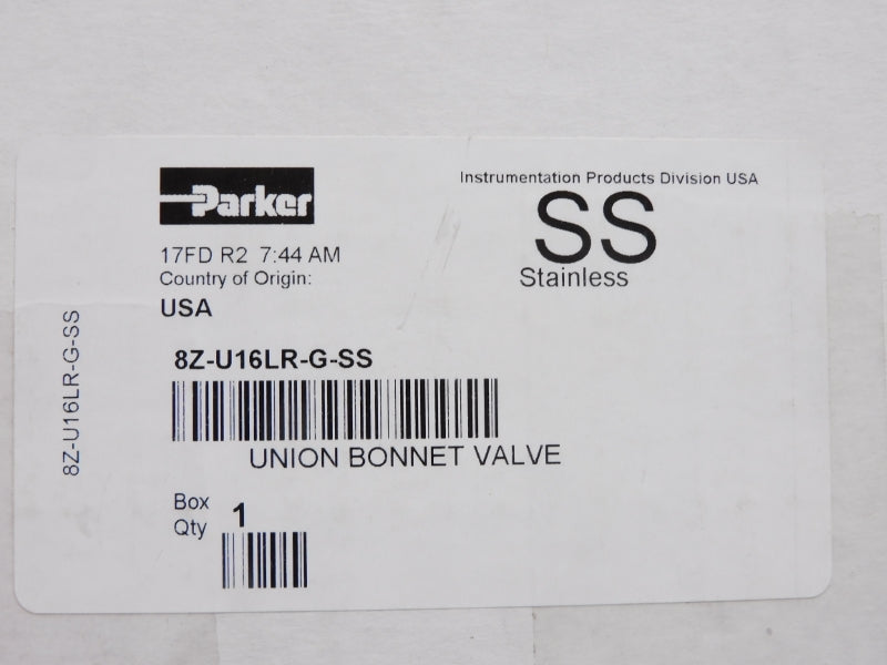 PARKER 8Z-U16LR-G-SS NSMP