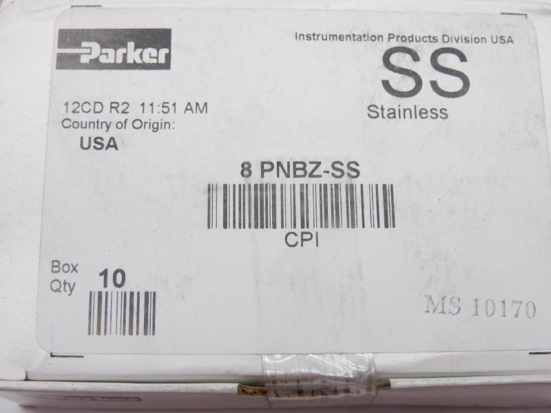 PARKER 8PNBZ-SS (PKG OF 10) NSFS