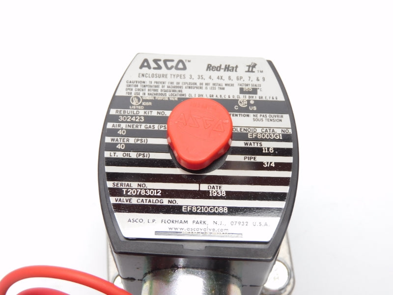 ASCO EF8210G088 24VDC 40PSI 3/4" (AS PICTURED) NSMP