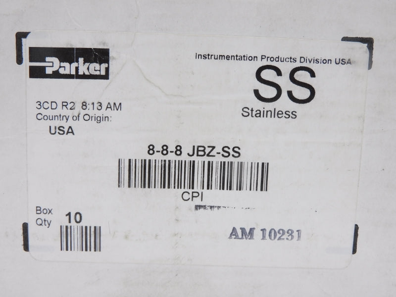 PARKER 8-8-8JBZ-SS (PKG OF 10) NSMP