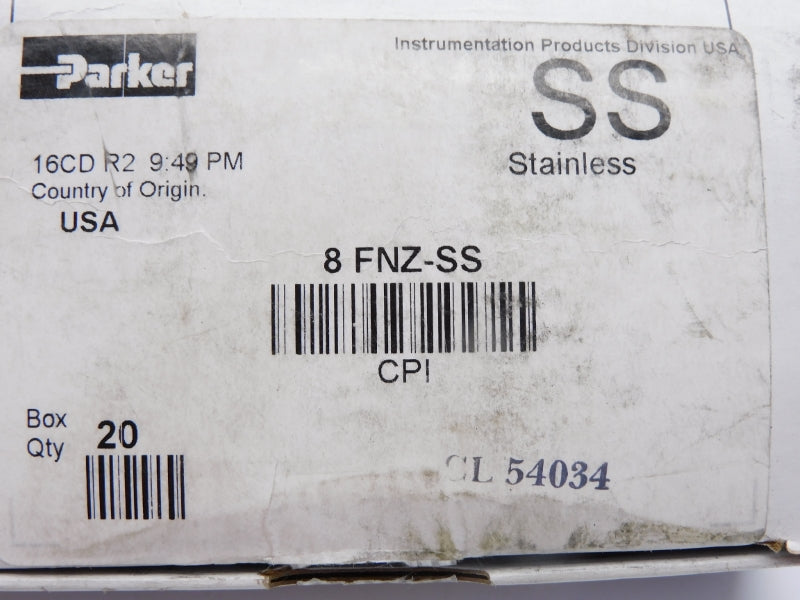 PARKER 8FNZ-SS (PKG OF 20 NSMP