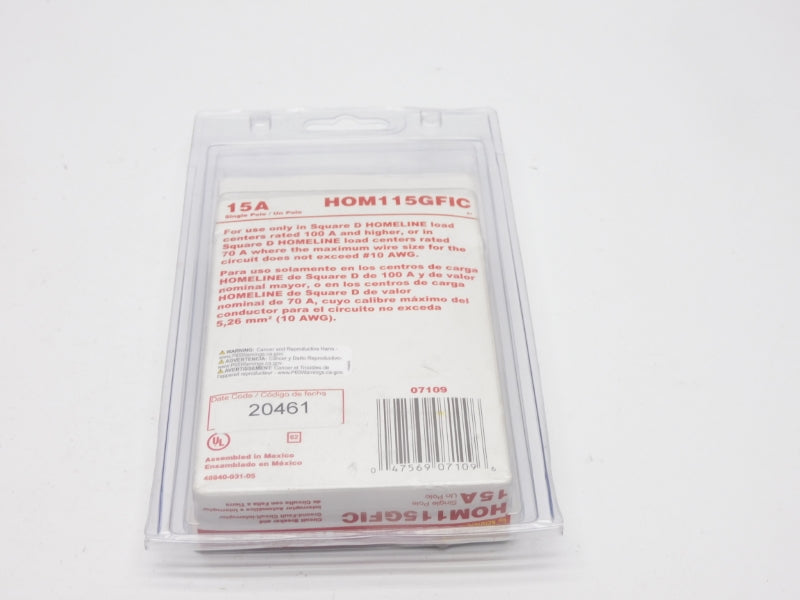 SQUARE D HOM115GFIC 120V 15A NSMP