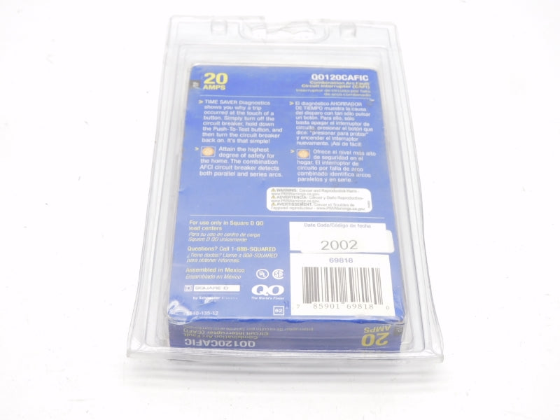 SQUARE D QO120CAFIC 120VAC 20A NSMP