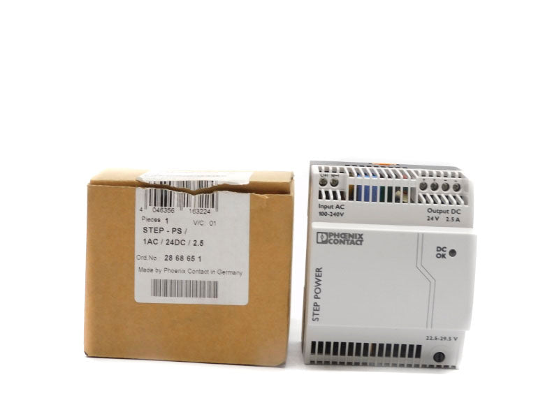 PHOENIX CONTACT STEP-PS/1AC/24DC/2.5 2868651 100-240VAC 1.4-0.65A NSMP