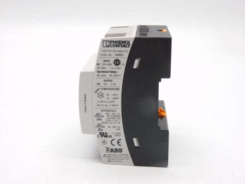 PHOENIX CONTACT STEP-PS/1AC/24DC/2.5 2868651 100-240VAC 1.4-0.65A NSMP