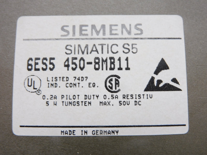 SIEMENS 6ES5450-8MB11 24-60VDC 0.5A NSMP