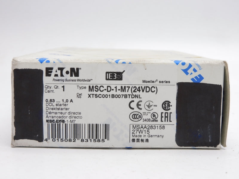 EATON XTSC001B007BTDNL MSC-D-1-M7 24VDC 0,63-1,0A NSMP