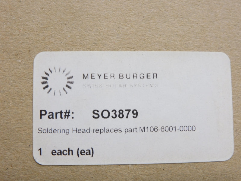 MEYER BURGER M106-6001-0000 SO3879 NSMP