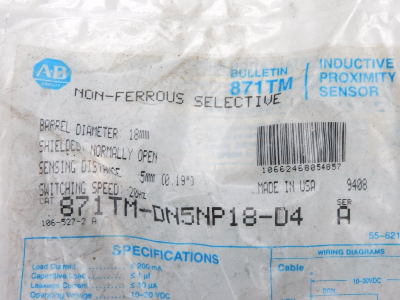ALLEN BRADLEY 871TM-DN5NP18-D4 SER. A 10-30VDC NSMP