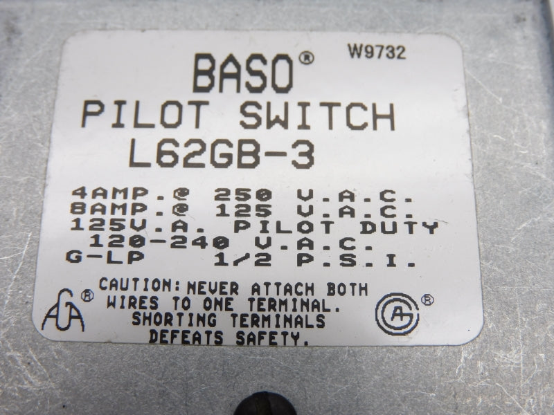 BASO L62GB-3 250VAC 4A 1/2PSI NSNP