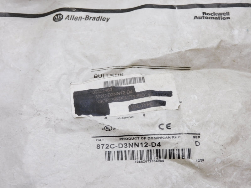 ALLEN BRADLEY 872C-D3NN12-D4 SER. D 10-30VDC NSMP