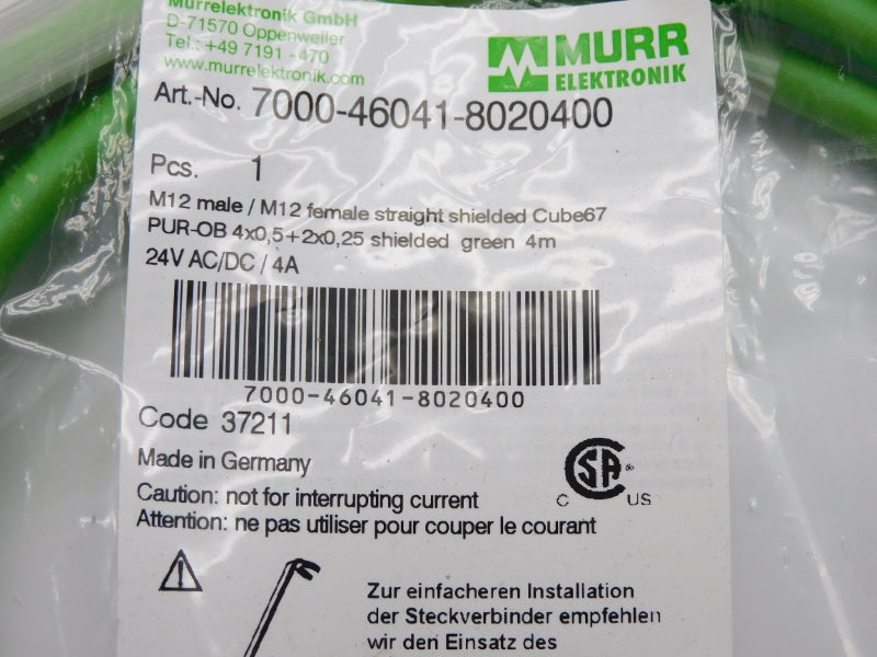 MURR ELEKTRONIK 7000-46041-8020400 24VAC/DC 4A 4M NSMP