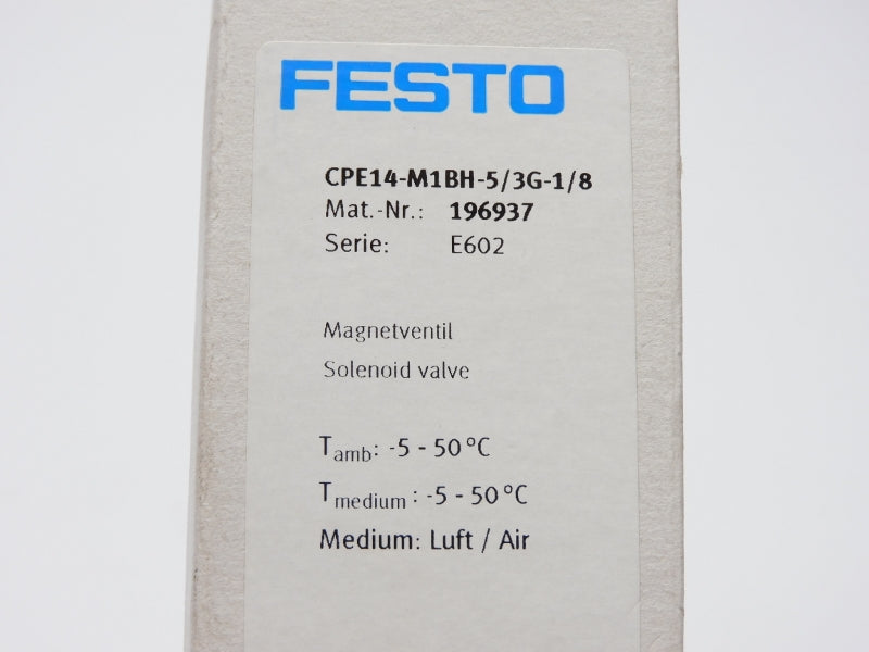FESTO CPE14-M1BH-5/3G-1/8 196937 SER. E602 24VDC NSMP