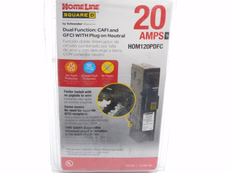 SQUARE D HOM120PDFC 120VAC 20A NSMP