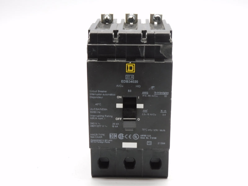 SQUARE D EDB34020 277V 20A (AS PICTURED) UNMP