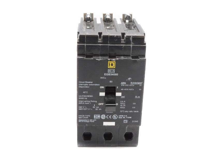 SQUARE D EGB34080 277V 80A UNMP