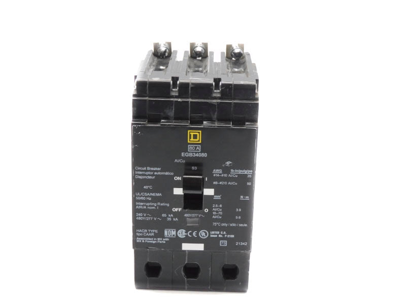 SQUARE D EGB34080 277V 80A (AS PICTURED) UNMP