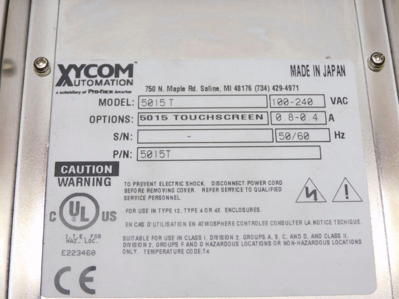 XYCOM AUTOMATION 5015T 100-240VAC 0.8-0.4A NSNP