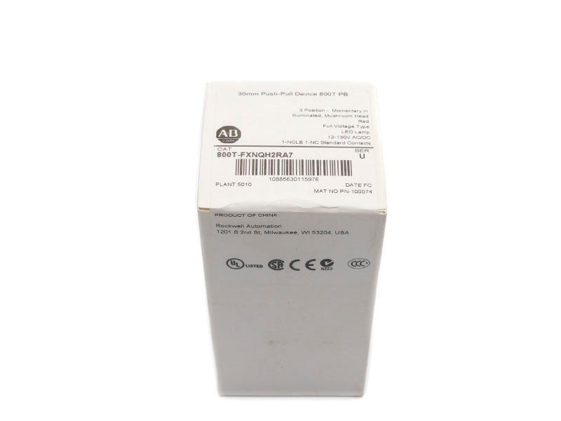 ALLEN BRADLEY 800T-FXNQH2RA7 SER. U 12-130VAC/DC (WH) NSMP
