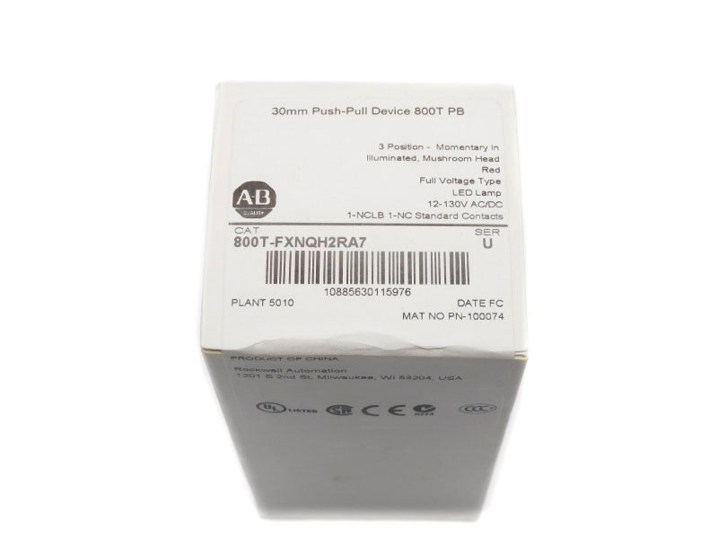 ALLEN BRADLEY 800T-FXNQH2RA7 SER. U 12-130VAC/DC (WH) NSMP