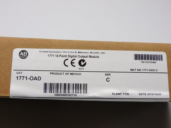 ALLEN BRADLEY 1771-OAD SER. C DATE: 2016 NSFS