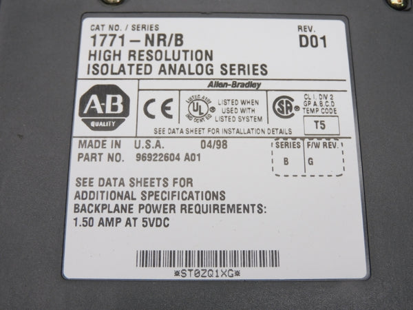ALLEN BRADLEY 1771-NR SER. B 5VDC 1.50A F/W G NSMP