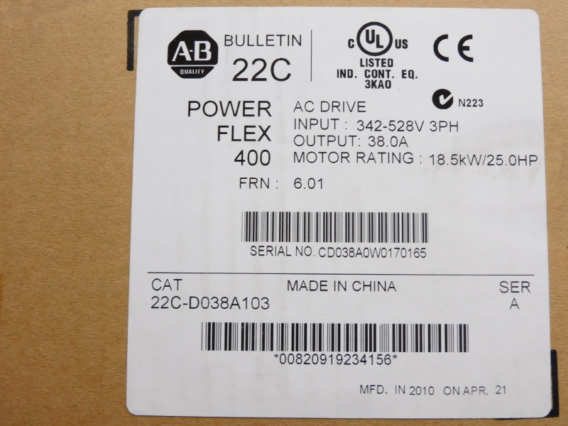 INDUSTRIAL SPARE PART 22C-D038A103 SER. A 342-528V 40.0A F/W 6.01 NSMP