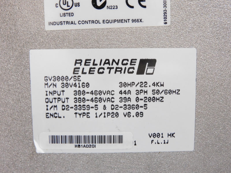 RELIANCE ELECTRIC 30V4160 380-460VAC 44A NUPI