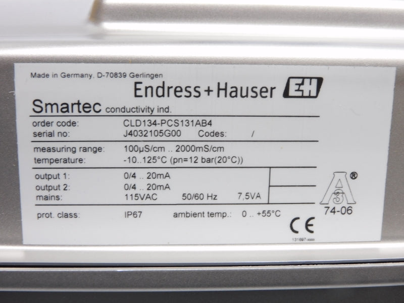 ENDRESS+HAUSER CLD134-PCS131AB4 115VAC NSMP