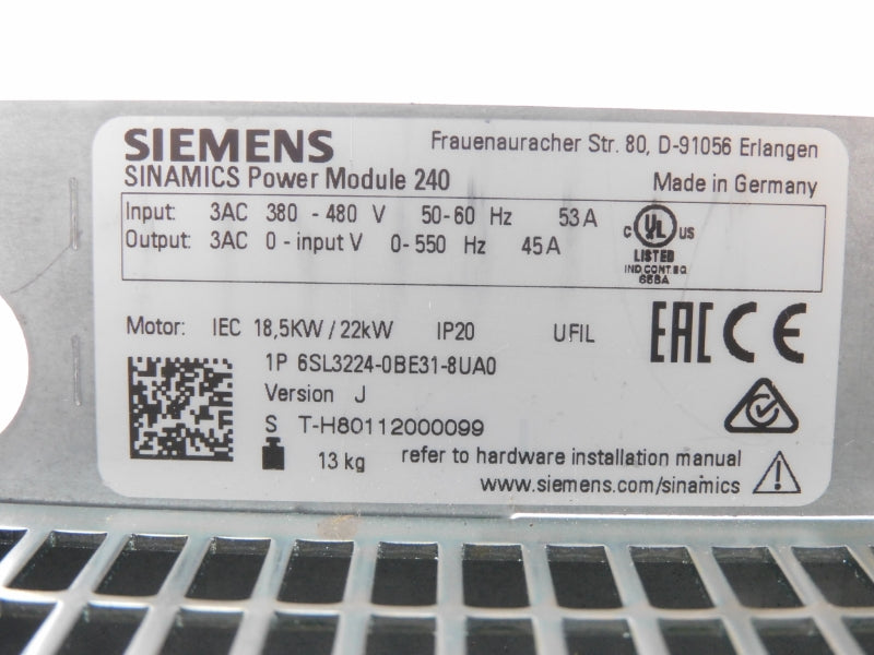 SIEMENS 6SL3224-0BE31-8UA0 380-480V 53A NUPI