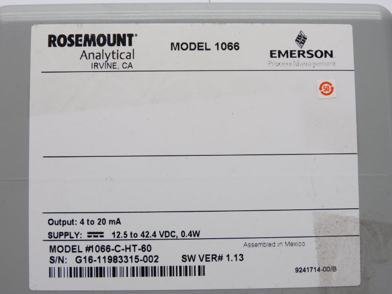 ROSEMOUNT 1066-C-HT-60 12.5-42.4VDC NSMP