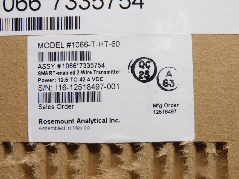 ROSEMOUNT 1066-T-HT-60 12.5-42.4VDC NSMP