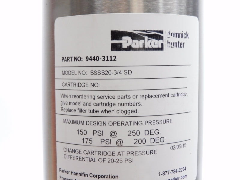 PARKER BSSB20-3/4SD 9440-3112 175PSI NSMP
