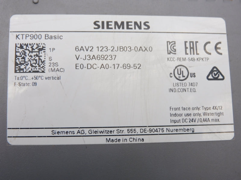 SIEMENS 6AV2123-2JB03-0AX0 24VDC 0,44A NUPI