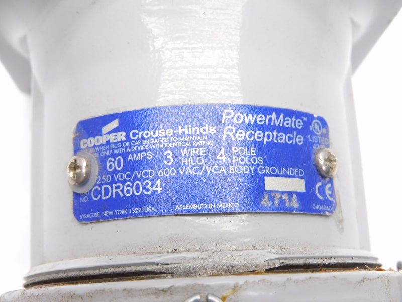CROUSE-HINDS CDR6034 600VAC 60A NSNP