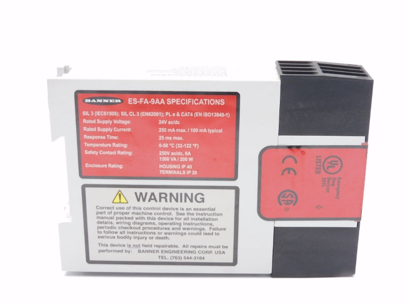 BANNER ENGINEERING ES-FA-9AA 24VAC/DC 6A (AS PICTURED) NUPI