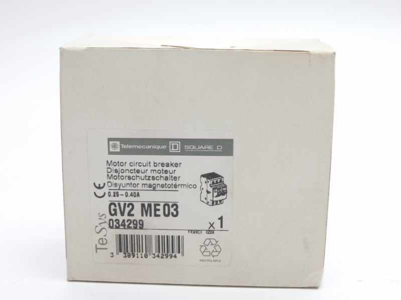 TELEMECANIQUE GV2ME03 690V 0.25-0.40A NSMP