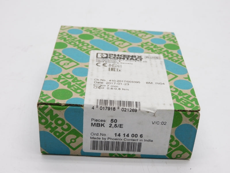PHOENIX CONTACT MBK2,5/E 1414006 (PKG OF 50) NSFS
