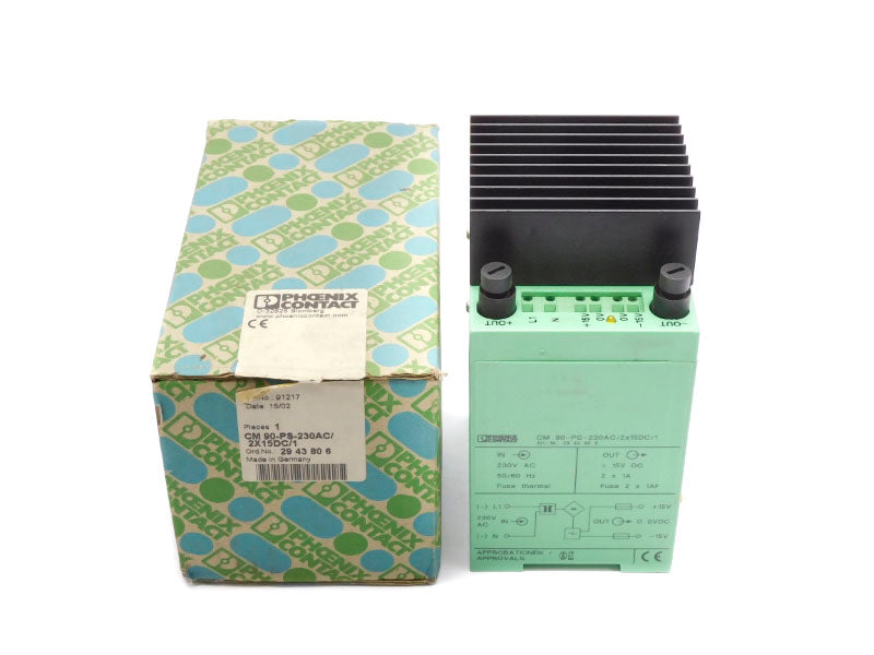 PHOENIX CONTACT CM90-PS-230AC/2X15DC/1 2943806 230VAC 1A NSMP