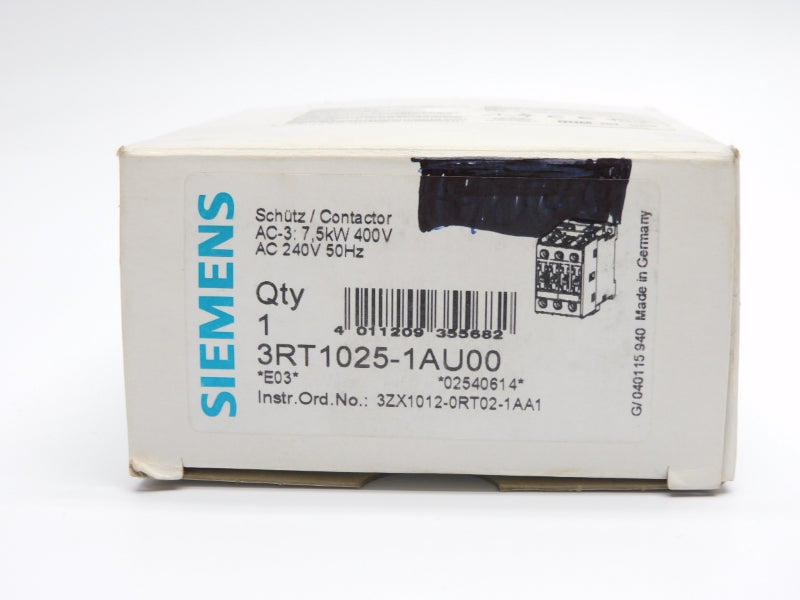 SIEMENS 3RT1025-1AU00 240V 40A NSMP