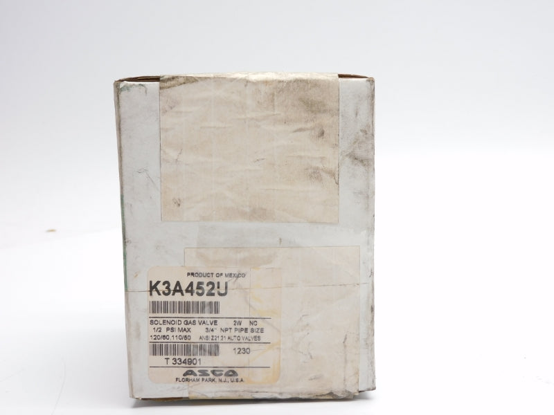 ASCO K3A452U 110/120V .209A 1/2PSI 3/4" NSMP
