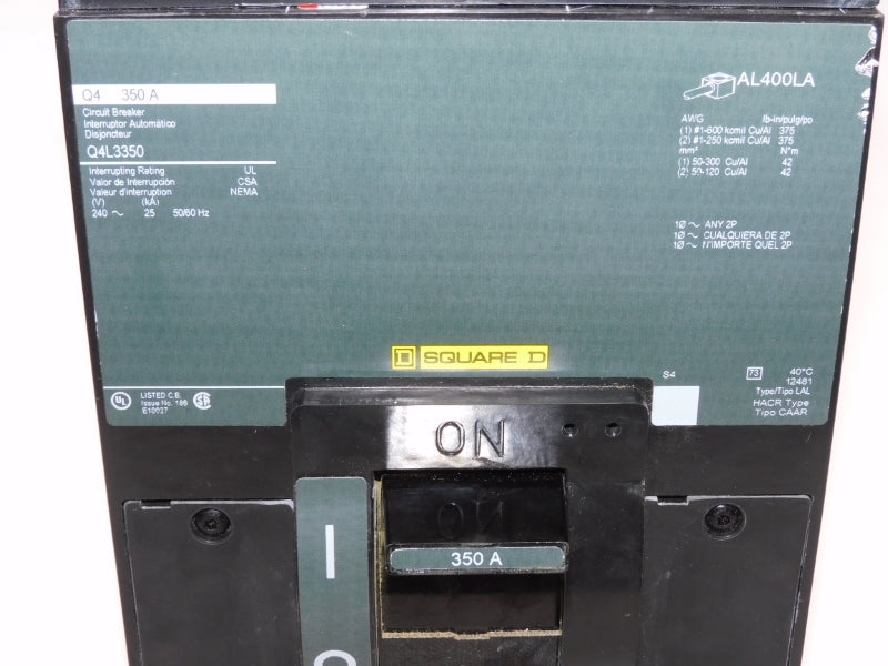 SQUARE D Q4L3350 240V 350A (NO LUGS) NSNP