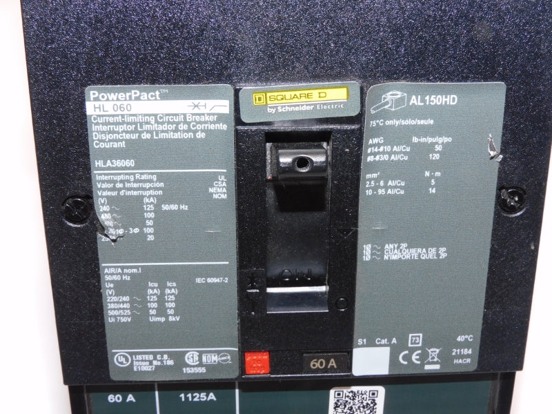 SQUARE D HLA36060 600V 60A (AS PICTURED) NUPI