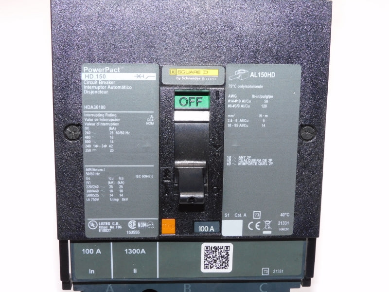SQUARE D HDA36100 600V 100A (NO LUGS) NSNP