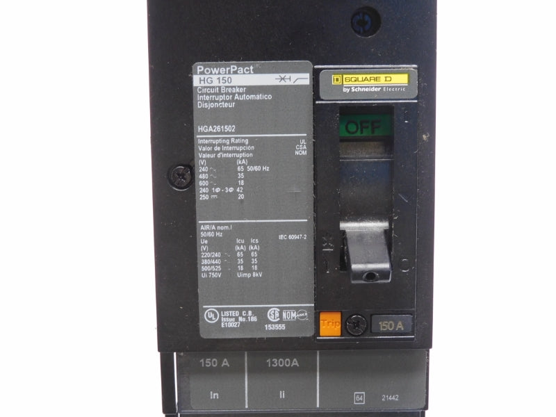 SQUARE D HGA261502 600V 150A NSNP
