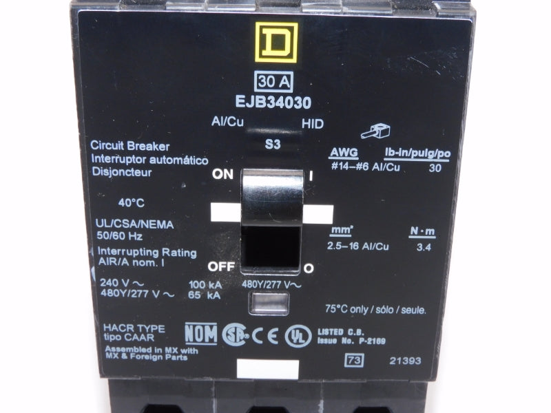 SQUARE D EJB34030 277V 30A UNMP