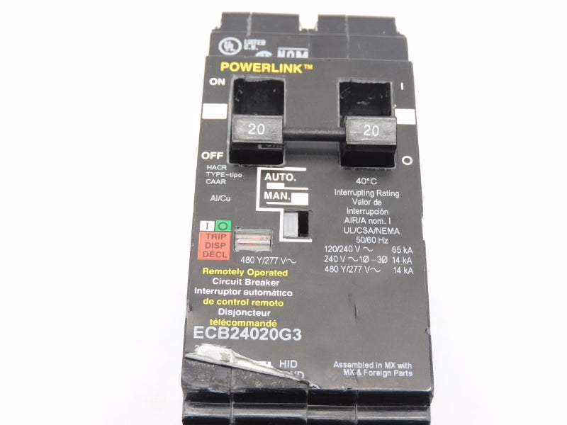 SQUARE D ECB24020G3 277V 20A (AS PICTURED) UNMP