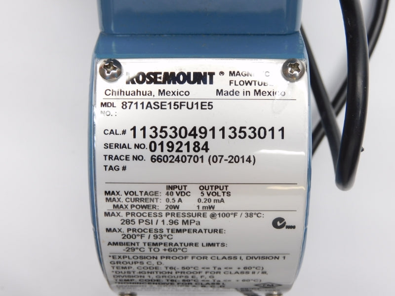 ROSEMOUNT 8711ASE15FU1E5 40VDC 0.5A 285PSI UNMP