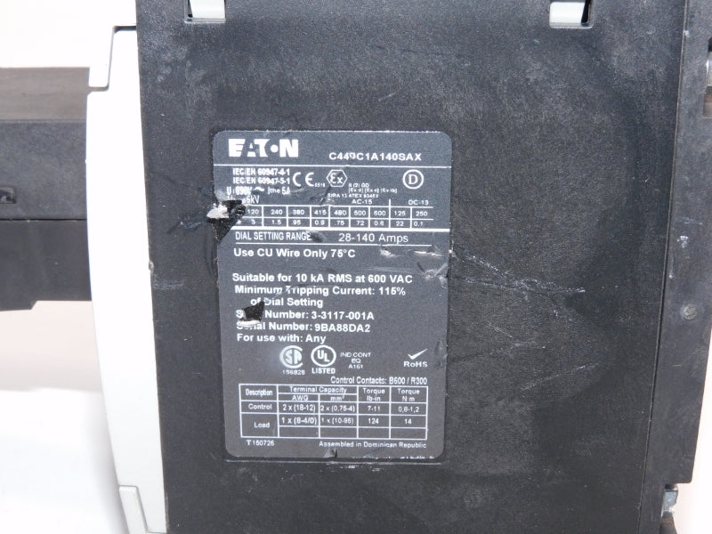 EATON C440C1A140SAX 690V 28-140A NSNP