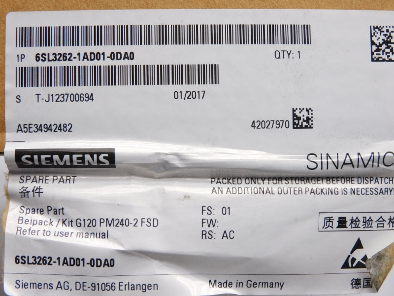SIEMENS 6SL3262-1AD01-0DA0 NSMP